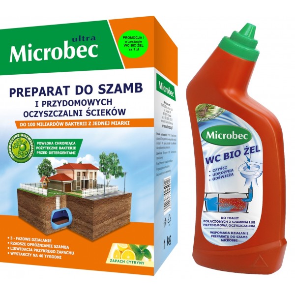 MICROBEC ULTRA PREPARAT DO SZAMB 1KG+BIO ŻEL GRATIS